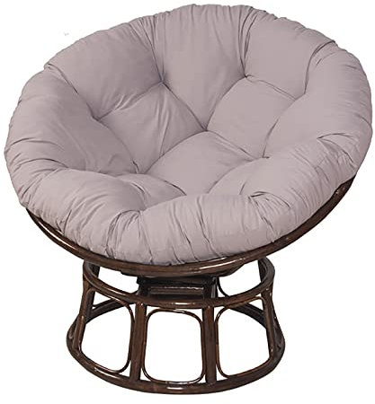 SRHWBF Grau Papasan Stuhl Kissen Polster für Papasansessel Gartenstuhl Gepolstert Sitzkissen für Drehsessel Korbsessel Balkonstuhl (NUR Kissen) (Ø140cm/55.1 in)