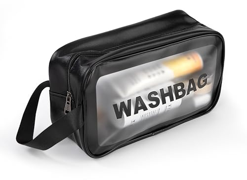 Beauty Case da Viaggio, Borsa da Toilette Trasparente, Impermeabile Trousse Cosmetici Organiser Sacchetti di Trucco Accessori da Bagno per Donna Uomo Ragazze Bambini