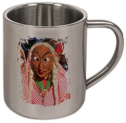 Ocadeau Tasse en inox argenté personnalisé avec photo imprimée – Petit mug léger en inox personnalisable – Tasse à imprimer avec photo/image