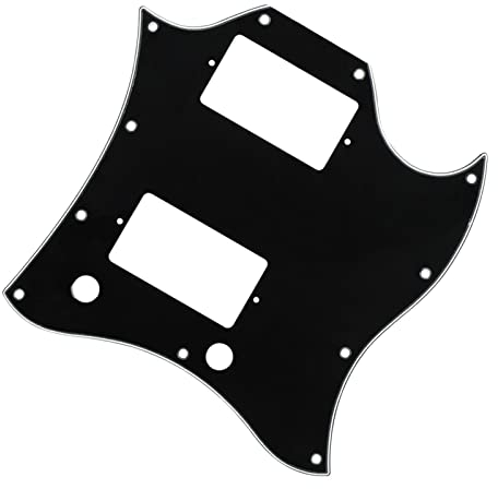 Pickguard-Gitarre Schwarz 3ply Mit Schrauben Für Sg. Gitarrenteile Pickguard Platte