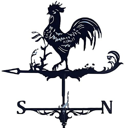 girouette de Jardin Exterieur Toit Niveau, auvent de Vent, Motif de Coq