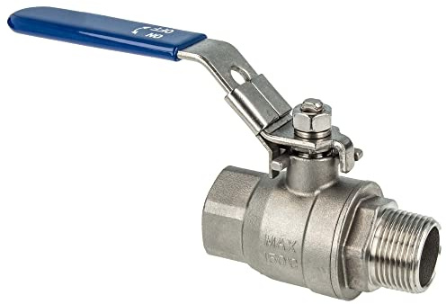 tecuro Edelstahl V4A (AISI 316) Kugelhahn 2 Zoll DN 50, AG/IG, PN 64, absperrbar - ES30200