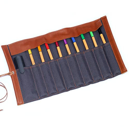 Segeltuch Stifterolle | Federtasche | Mäppchen aus Segeltuch und Leder | Viele Farbkombinationen | Handmade by Manufactica®