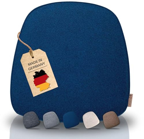 kontor28 - nachhaltiges Sitzkissen Stuhl Komfort, handgefertigt Made in Germany, 38x39 cm aus upcycling rPET Filz, Sitzauflage mit Polsterung - Outdoor geeignet & waschbar, Ozean 2er Set