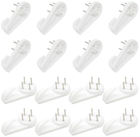 Hocansen 30 Pezzi Ganci per Quadri Muro Invisibili Ganci per Foto 3.9cm Antitraccia Gancio per Parete Plastic Ganci per Chiodi Bianco Ganci per Cornici per Appendere Pareti (39x19x8/XK-SL)
