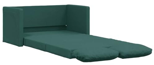 vidaXL Bodensofa, Klappbar Bodenbett Sofa mit Schlaffunktion, Schlafsofa Schlafsessel mit Metallgestell, Klappsofa Sofabett für Wohnzimmer Schlafzimmer, Dunkelgrün Stoff