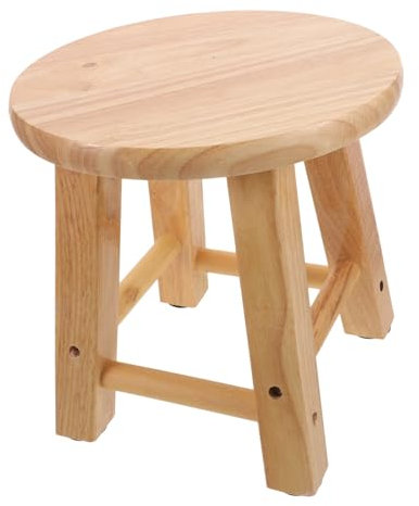 OFFSCH Bank Aus Massivem Holz Tritthocker rutschfeste Bank Schritt Zum Schuhwechsel Hocker Aus Massivholz Runder Gartenhocker Aus Holz Hölzern Kind Runder Hocker Drinnen
