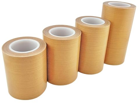 Qrity 1 Stück Teflonband, Hochtemperatur Klebeband, 100mm*10m, Dicke 0,18mm, Hitzebeständig bis 300℃, für Handversiegelung, Impulsversiegelung