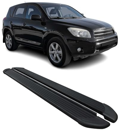 OMAC Seitenschweller Trittbretter Schweller kompatibel mit Toyota RAV4 2005-2011 Alu Schwarz