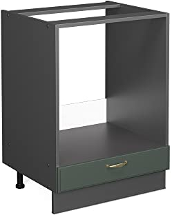 Vicco mobile per forno da incasso Fame-Line, Verde-oro Country House/Antracite, 60 cm, PL Marmo