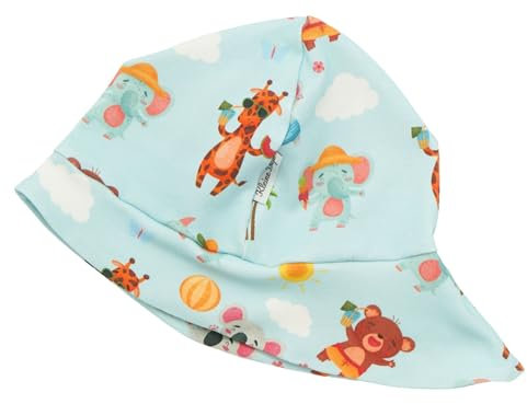 Kleine Könige Sonnenhut Sommer Mütze Baby Mädchen · Modell Sommer Tiere Strand Beachparty blau · Ökotex 100 Zertifiziert · Größe 86/92