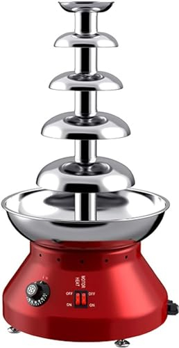Fuente de chocolate Máquina de fuente de fondue de chocolate caliente de 5 niveles Olla for derretir chocolate de acero inoxidable Gran capacidad for dulces de chocolate, queso(B)