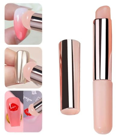 Pinceau à ongles ombré | Applicateur chromé réutilisable en silicone, bâtonnets applicateurs de pinceau à ongles | Pinceau à lèvres en silicone, outils à ongles en silicone avec bouchon anti-poussière