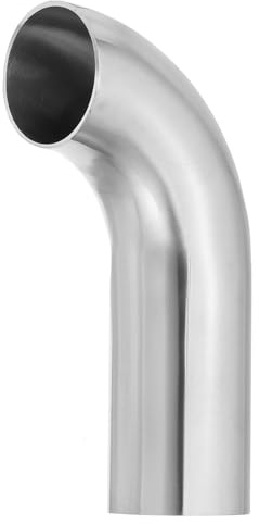 PATIKIL Curva Gomito 90 Gradi Piega Mandrino, 2 1/4 Od Gomito Scarico Sanitario Connettore Tubo Scarico Acciaio Inossidabile 304 Tubo Esteso 4 per Saldatura Ringhiera Scalinata Hvac, 1pz