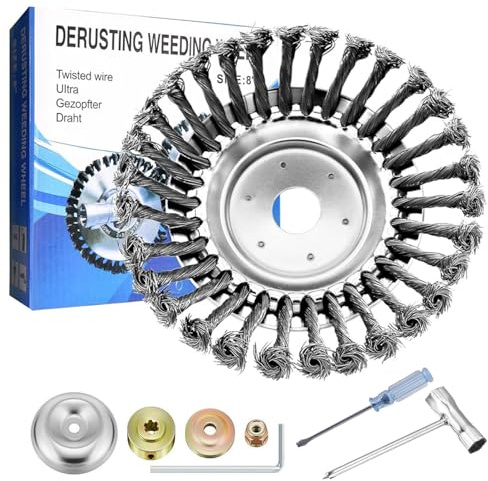 Cepillo profesional para desbrozadora, cepillo universal para desbrozadora de 25,4 mm, cepillo de alambre para desbrozadora, cepillo para desbrozadora con cepillo para malas hierbas, resistente y
