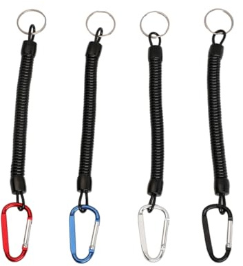 XUZOPIM Porte Clés Extensible en Spirale Rétractable Antivol Avec Cordon Élastique à Ressort Pour L'Alpinisme, L'Escalade, La Randonnée