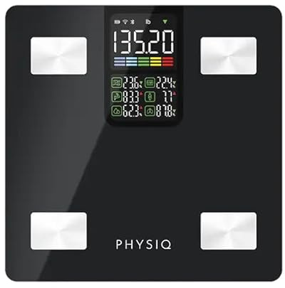 PHYSIQ Personenwaage Digital Körperwaage Waage Personen | Weight Scale Digitale Personenwaagen mit Körperfettanalyse | Körperfettmessgerät Personenwage Analysewaage
