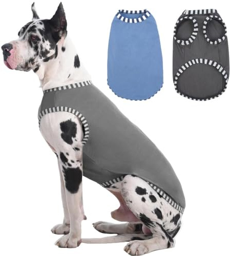 2per Pack UV-Schutz Hundemantel, leicht, Grau, Blau, 4XL | UV-Schutz & Sonnenschutz；Kühlend & atmungsaktiv；Schmutzabweisend & schnell trocknend