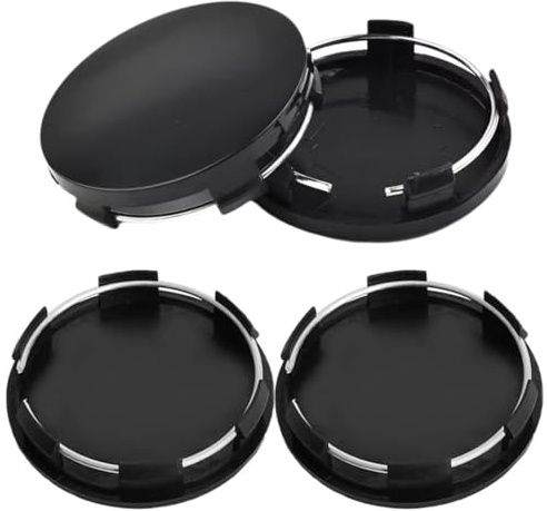 Nabendeckel Vw，4 Stück Felgenkappen, Radnabendeckel, Radnabenkappen, Nabendeckel, Nabenabdeckung, Radnabenabdeckung(60Mm-Black),Od 60Mm Id 56Mm,