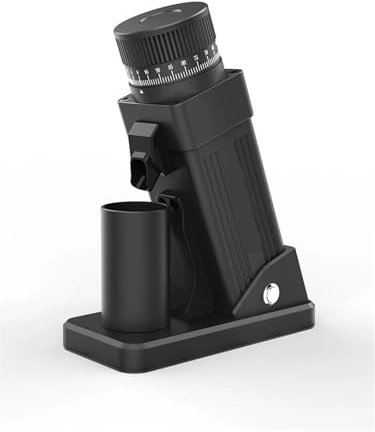 Molinillo de Cereales Portátil, Molinillo de café eléctrico de 55 mm, cono de espresso, ajuste de finura continuo, molinillo de café en grano for café frío, color negro y plateado para Moler Rápidamen