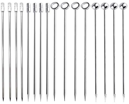Palillos de cóctel, Palitos de fruta, Tenedores de cóctel Palitos Palillos Palillos Tenedor Metal Acero Inoxidable Ensalada Palillos Brochetas Cubiertos Barra larga Cubiertos Fondue Pastelería Degusta