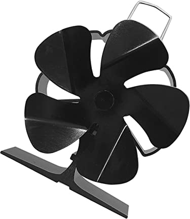 ULTECHNOVO 1 Stück Kaminventilator mit Lüfter Hitze klein Ofenventilator Herdfan Kaminfan Wärmeantrieb Kaminofen Aluminiumlegierung Black