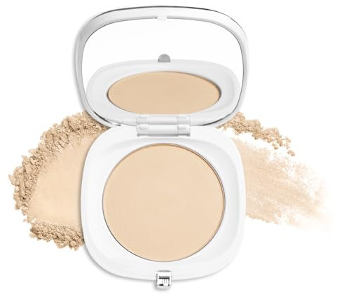 NEO MAKE UP Cipria Compatta Opacizzante con Specchio e Pennello – Intense Serum Satin Pressed Powder – Polvere Trucco Trasparente – Highlighter Makeup Polvere - SPF30 – Effetto Soft-Focus - 10g