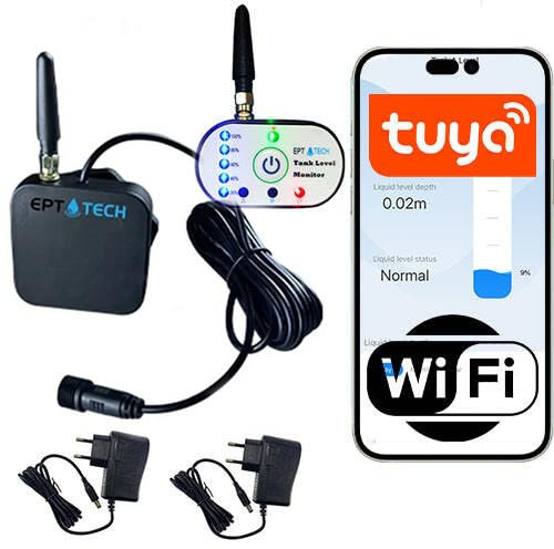 Sone Smart One Flüssigkeitsstandssensor mit Signalverstärker Tuya | 10-290cm, 150m reichweite, app alarm, prozent meter anzeige, 230v