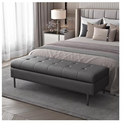 Bettbank Schlafzimmerbett Fußhocker Bett Bett Fußhocker Massivholz Bett vorne Sofa Hocker Lagerung Lagerung Hocker Nachttisch Hocker Schlafzimmerbank(Dark Gray)