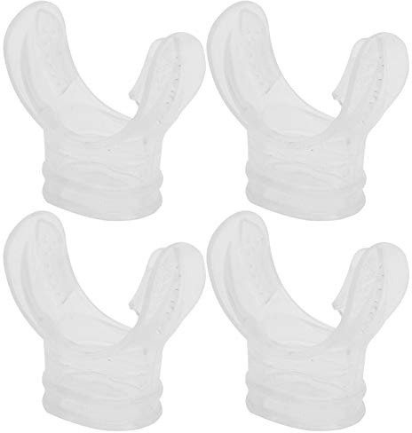 KooingTech 4 Stück Tauchflasche Mundstück, Tauchbiss Mundstück, Transparentes Silikonregler Komfort Biss Mouthpiece für Schnorchel