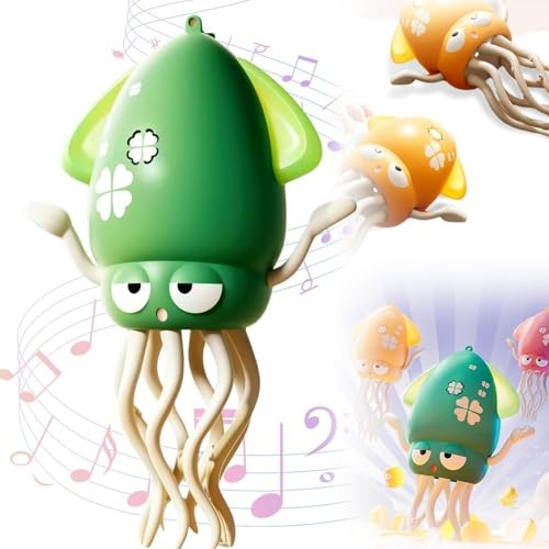 Electric Dancing Octopus Toy, 2025 New Crawling Dancing Automatic Obstacle Avoidance Octopus Sensor Toy,Creative Magic Crazy 8-Leg Action Obstacle with LED Lights & Music,Self-Navigating (A-Green)
