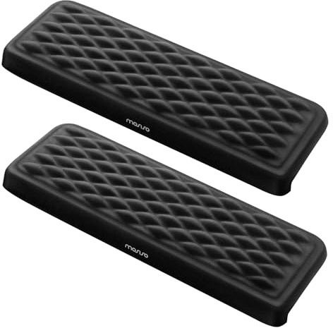 MOSISO Armstöd för skrivbord, L-format armbågsskydd för skrivbord, armbågsskydd i minnesskum med halkfri bas, 2 st ergonomisk massage skrivbordskantkudde och handledsstöd för datortangentbord, svart