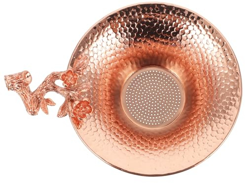 MOTHNUR Copper Tea Infuser Tea Leaf Filter Plum Blossom Design Anti-Oxidation Finish Home