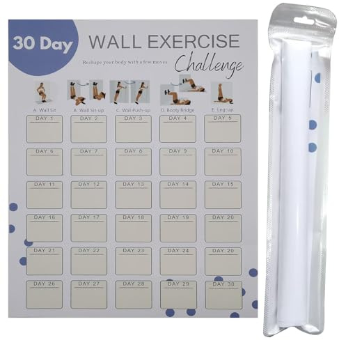 Planificateur d'entraînement - 30 - d'exercices - Feuille de journal de fitness rapide - Tableau mural d'entraînement vide - Affiche quotidienne de suivi de la santé pour adolescents, hommes