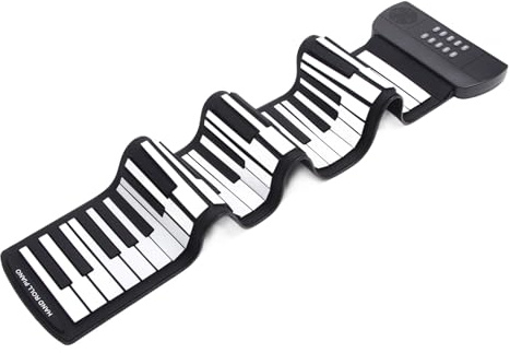TARSHYRY Roll -up Tastboard Piano, Tastiera Portatile Piano 61 Tasti Elettronici Addensato Tastiera Ridotta USB Portatile con Altoparlanti Incorporato Pieghevole per Principianti Apprendimento