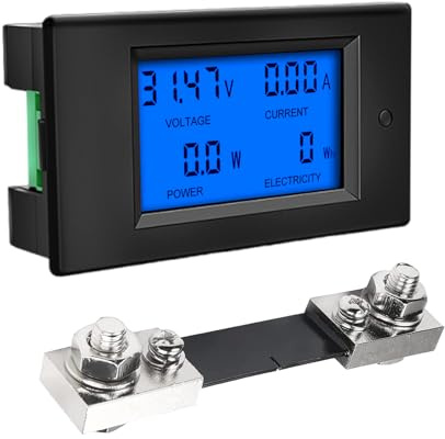 DEWIN Digital Energy Monitor, Voltage/Current/Discharge Resistance/Battery Tester PZEM-051 Multimeter for Power Monitoring (0-100A main unit+100A Shunt)