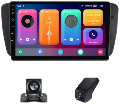 Android 13 Double Din Car Stereo Head unit For SEAT Ibiza 6J 4 2008-2015 9 Inch Touchscreen Bluetooth Car Stereo with FM/DVR+Reverse Camera/Wifi/DSP/Steering Wheel Controls(NF-1)