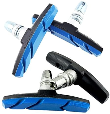 WIROJ 2 Pairs (4 Pieces) MTB Bike Cycle Bicycle Rubber V-Brake Pads No-Noise No-Skid, 70mm (Blue)