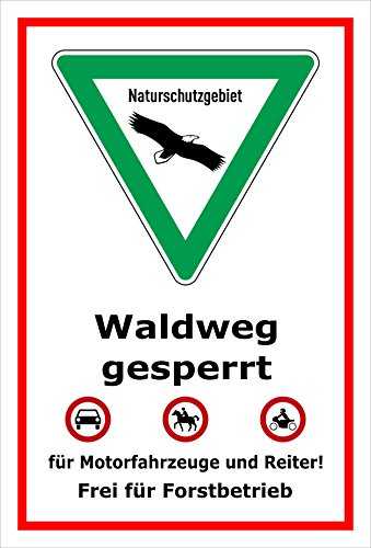 Melis-Folienwerkstatt Schild Naturschutzgebiet Waldweg - 45x30cm - Bohrlöcher - 3mm Aluverbund – 20 VAR S00359-038-B