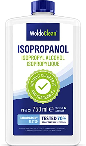 WoldoClean Isopropanol 70% technischer Alkohol - 750ml für fettfreie, rückstandslose Reinigung von Glas, Monitor, Smartphone & Werkzeug