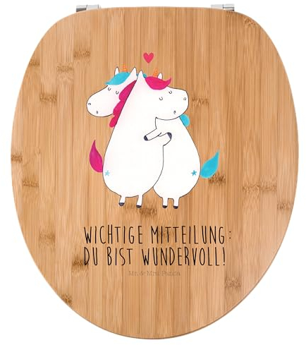 Mr. & Mrs. Panda Motiv WC Sitz Einhorn Mitteilung - Geschenk, Klobrille, Einhörner, WC-Sitz, Spruch, Einhorn Deko, Toilette, Toilettendeckel,