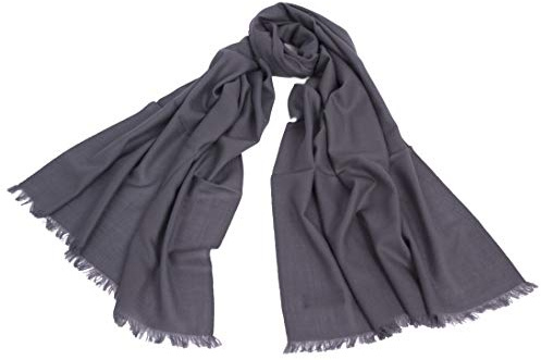 Avenella XXL Merino-Wollschal Damenschal (205x68 cm inkl. KURZE FRANSEN); Feiner & weicher unifarbener Schal Tuch Stola, 100% Wolle in vielen Farben