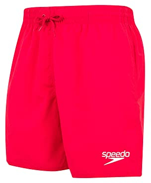 Speedo Men's 16 Watershort Swimming Trunks| Quick Dry | Comfortable Fit | Classic Style | Drawstring Waist, Fed Red, L