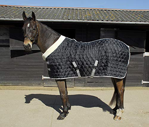 Rhinegold 666-5/3-schwarz Detroit Steppdecke, sechseckig, Stalldecke, Schwarz, 160 cm