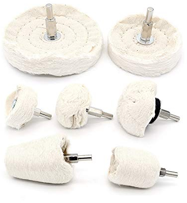 Yuhtech Dischi per lucidatura, 7 Pcs Tamponi per Lucidare Rotelle di lucidatura per trapano per Cerchioni dell’auto, Collettore, Alluminio, Acciaio inox, Cromo, Gioielli