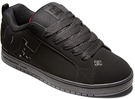 DC mens Court Graffik Casual Skate Shoe, Black/Red, 7.5 US