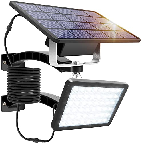 JACKYLED Lampe Solaire Puissante Extérieure de 1000 Lumens, Projecteur Led Solaire avec Batterie à Grande Capacité 5000 mAh, Éclairage Continu sans Détecteur de Mouvement pour Passage Garage Jardin