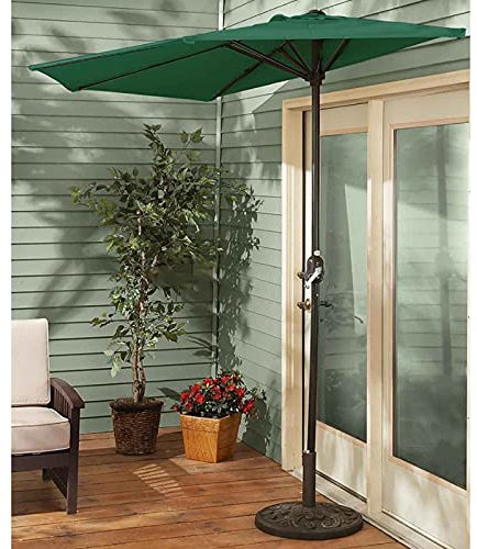 Parasol Extérieur Demi Rectangulaire Parasol de Terrasse, Jardin Mur Balcon Parapluie de Table Vert, Condo Résistant À La Décoloration Ou Sunbrella Maison de Ville