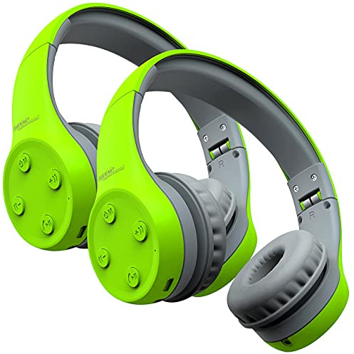 auvisio Kopfhörer Over Ear: 2er-Set Over-Ear-Stereo-Headset für Kinder, Lautstärke-Begrenzung, BT5 (Kopfhörer für Kleinkind, kabellos Fernseher, Kabel)