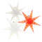 com-four® 3X Estrella Luminosa en 3D con LED - Estrella navideña con iluminación LED y Temporizador - Estrella de Papel Premium para Colgar